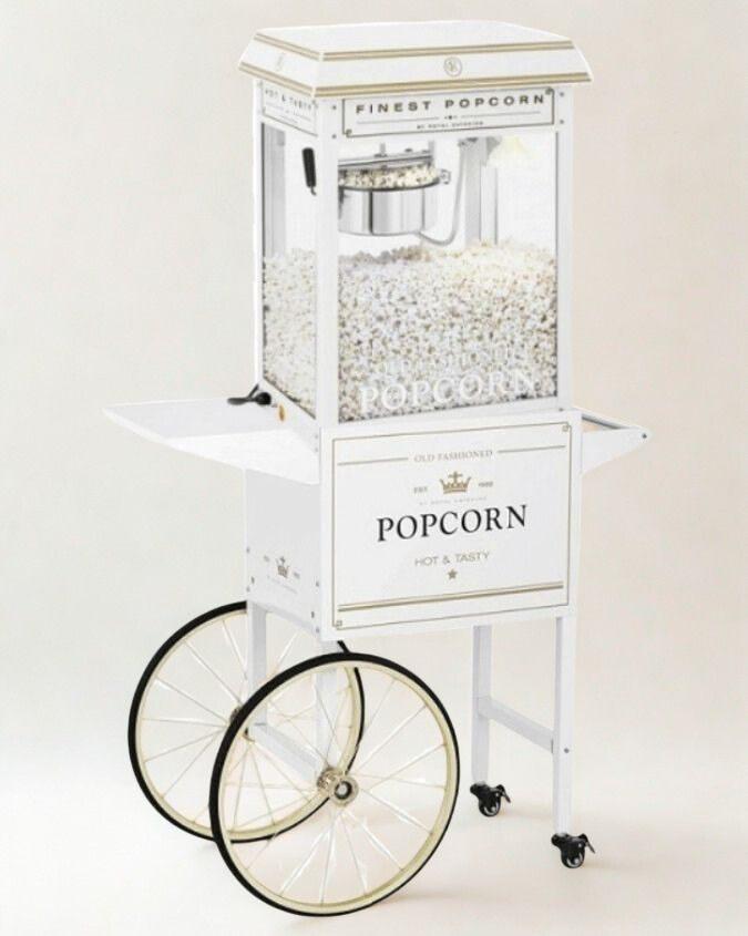 Popcornmachine met onderstel Wit huren bij Je Grote Dag